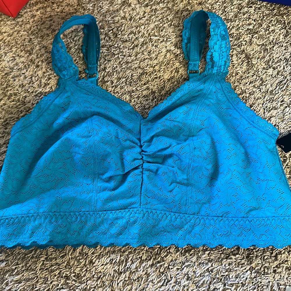 TORRID CURVE COLLECTION LACE BRALETTE: TEAL: NWT: SZ 1
